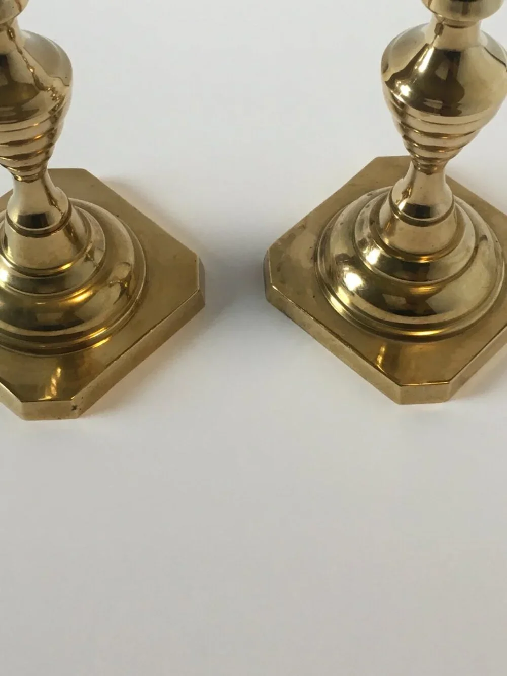 Vintage Brass Candlesticks Tapered Candle Holders a Pair Modern Cottagecore